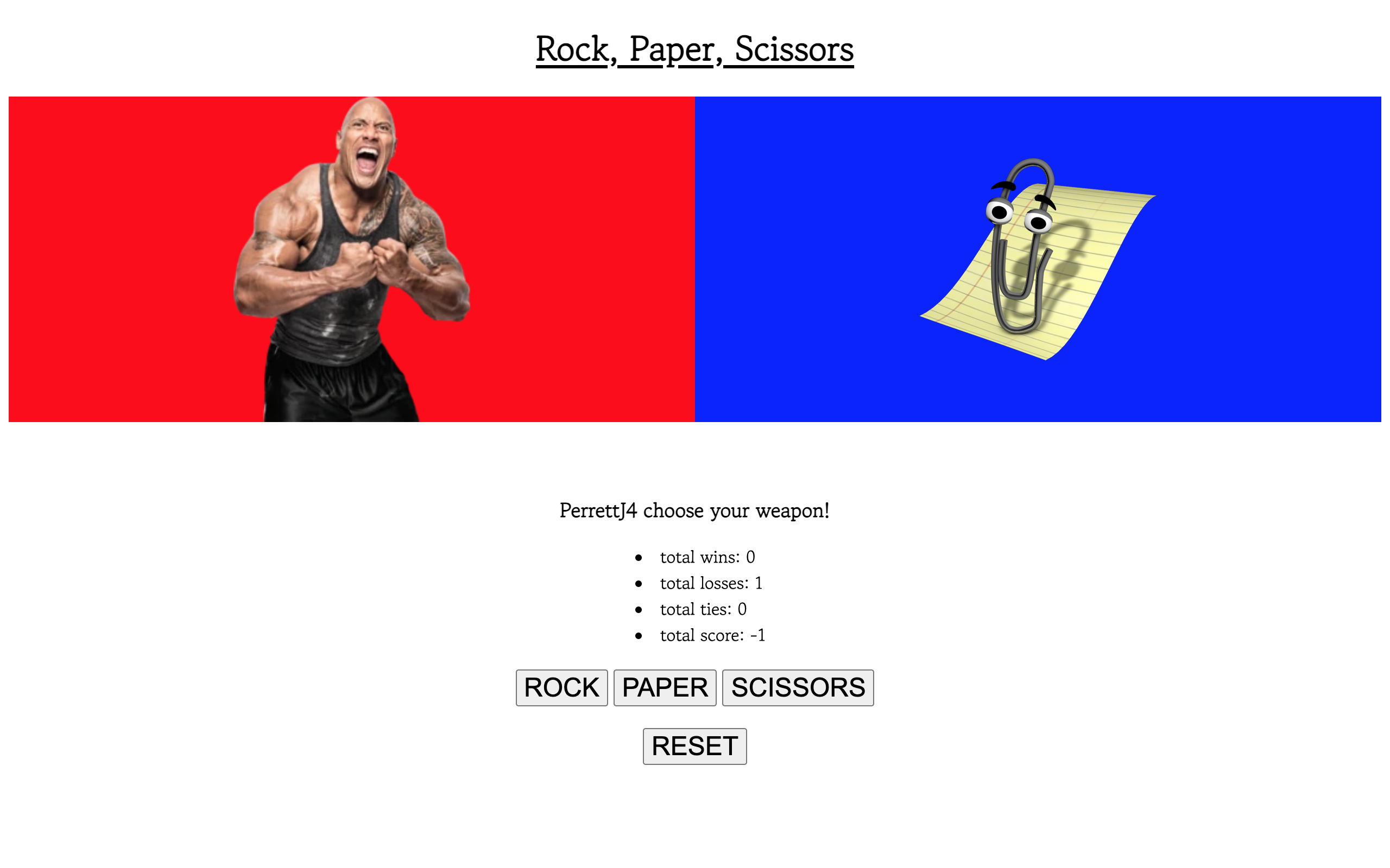 The Rock, Paper, Scissors